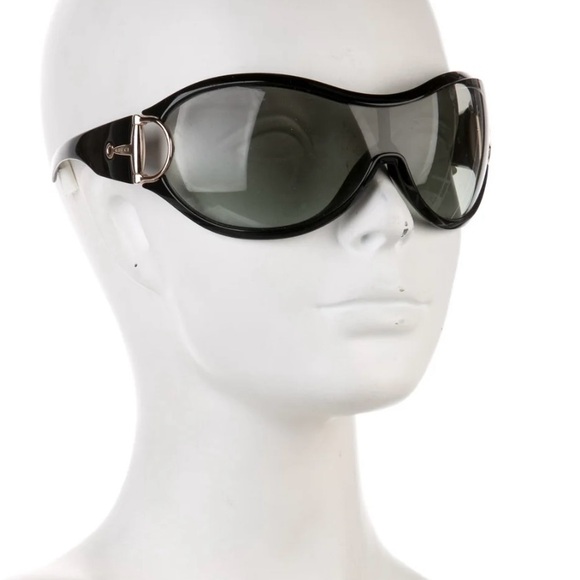Gucci Horsebit Early 2000's Wrap Shield Sunglasses (Vintage) - Picture 3 of 12